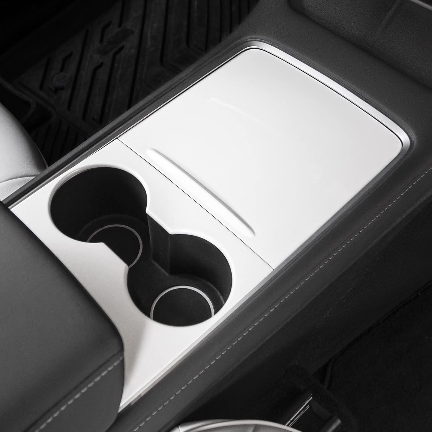 powoq Fit 2021 2022 Tesla Model 3 Model Y Center Console Wrap ABS Carbon Fiber Center Console Cover for 2021 2022 Tesla Model 3 Model Y Accessories（Glossy Carbon Fiber, Center Console Kit）