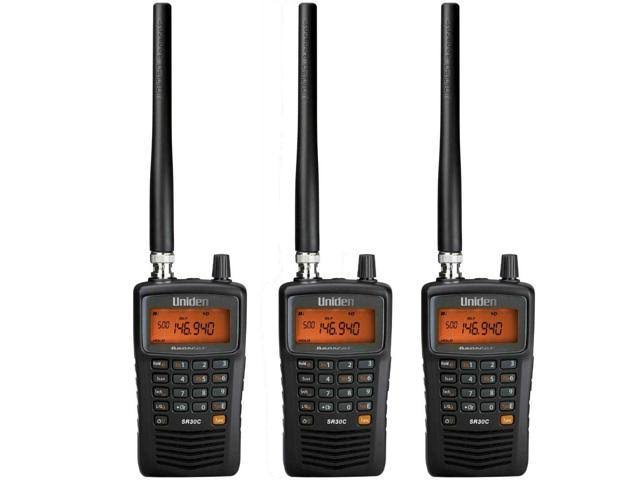 Uniden Sr30c Portable Compact Handheld Scanner with Flexible Antenna (3 Pack)