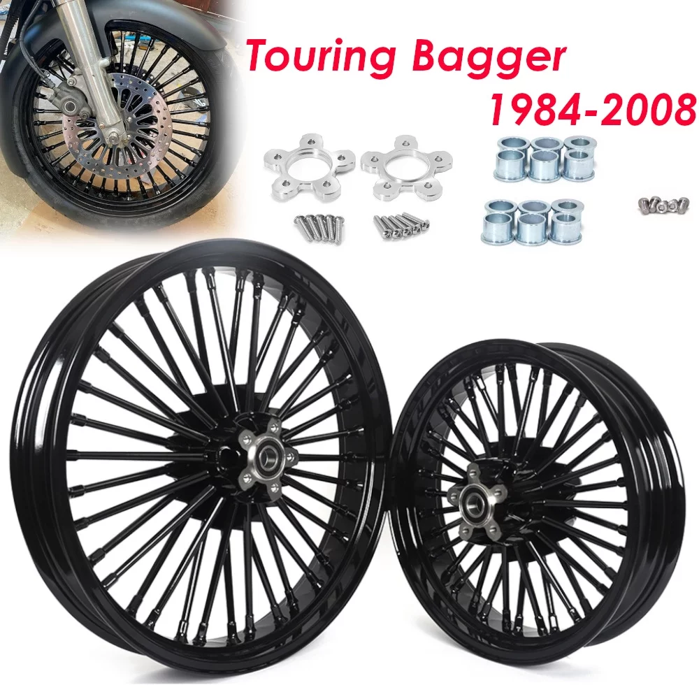 21x3.5 16x3.5 Fat Spoke Wheels Rims for Harley Touring Bagger FLHTC FLHX FLHR 1984-2008 - Curated Treasures Market