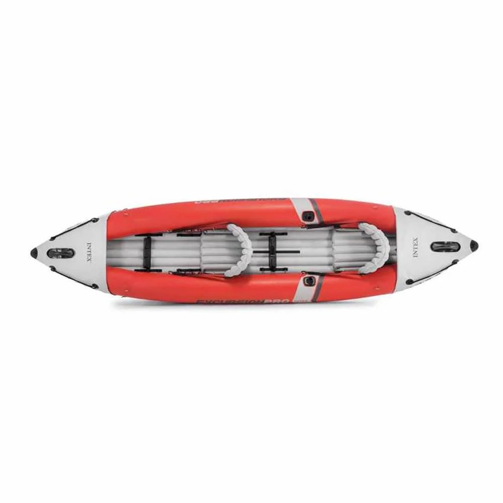 Excursion Pro 151 x 37 x 18 K2 Inflatable Kayak W/ Aluminum Oars, Pump, Fishing Rod Holders, Carry Bag
