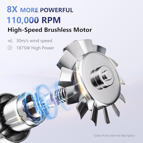 Blow Dryer with Diffuser, IG INGLAM Professional Hair Dryer 110,000RPM Brushless Motor High Speed Low Noise Constant Temperature Auto-Clean, Powerful Ionic Hair Dryer for Salon Travel Gift