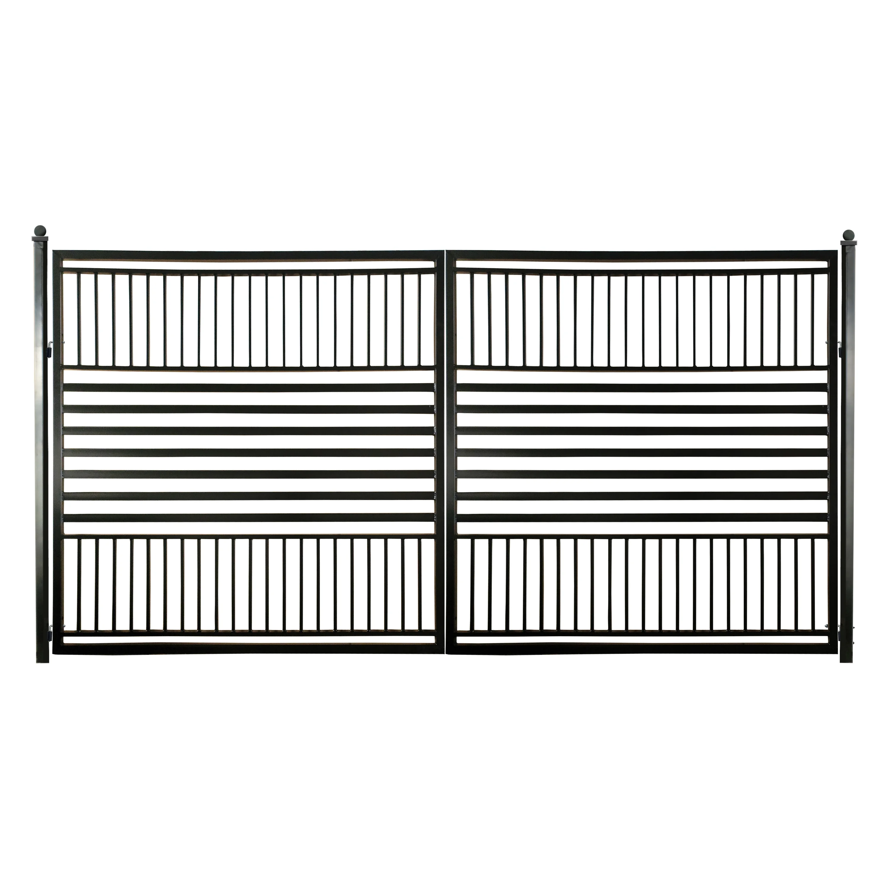 ALEKO Modern Garden Steel Dual Swing Driveway Gate Barcelona Style 12 x 6 feet - Curated Treasures Market