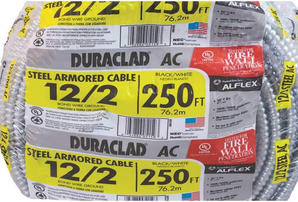 Southwire 55274901 Type AC Armored Cable, 12 AWG