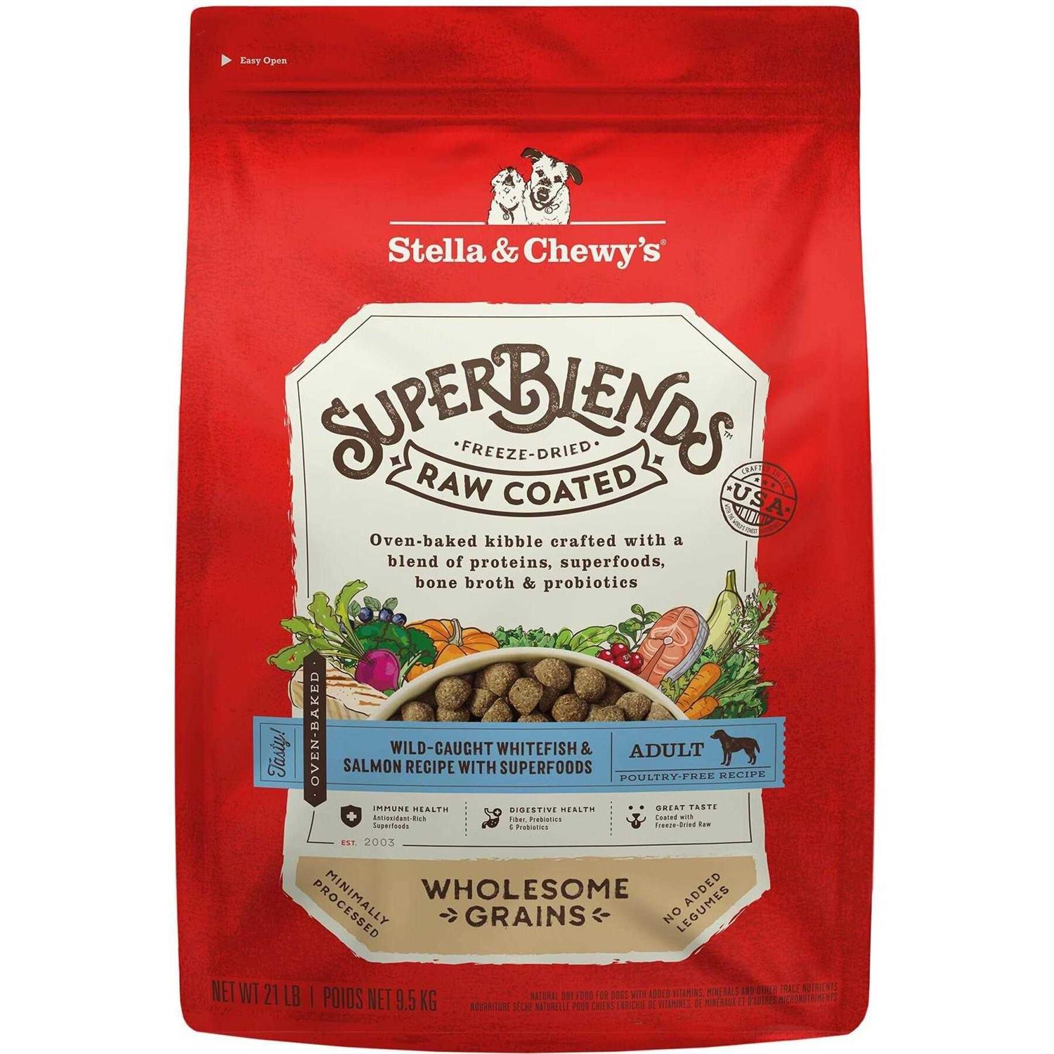 Stella &amp; Chewy's SuperBlends Raw Wholesome Grains Wild Caught Whitefish &amp; Salmon Recipe with Superfoods - Pet Supplies online store
