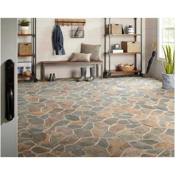 Daltile Natural Stone Collection Mongolian Spring 12 in. x 24 in. Slate Flagstone Floor and Wall Tile - Shop Hardware Tools Online Store