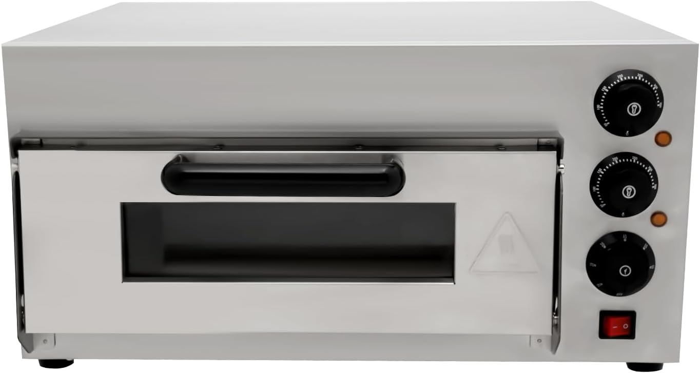 1300W Electric Pizza Oven, 16Inch Commercial Pizza Oven, Adjustable Temperature and Timer, Removable Cordierite Slate, Countertop Pizza Oven Pizza Cooker for Home Restaurant