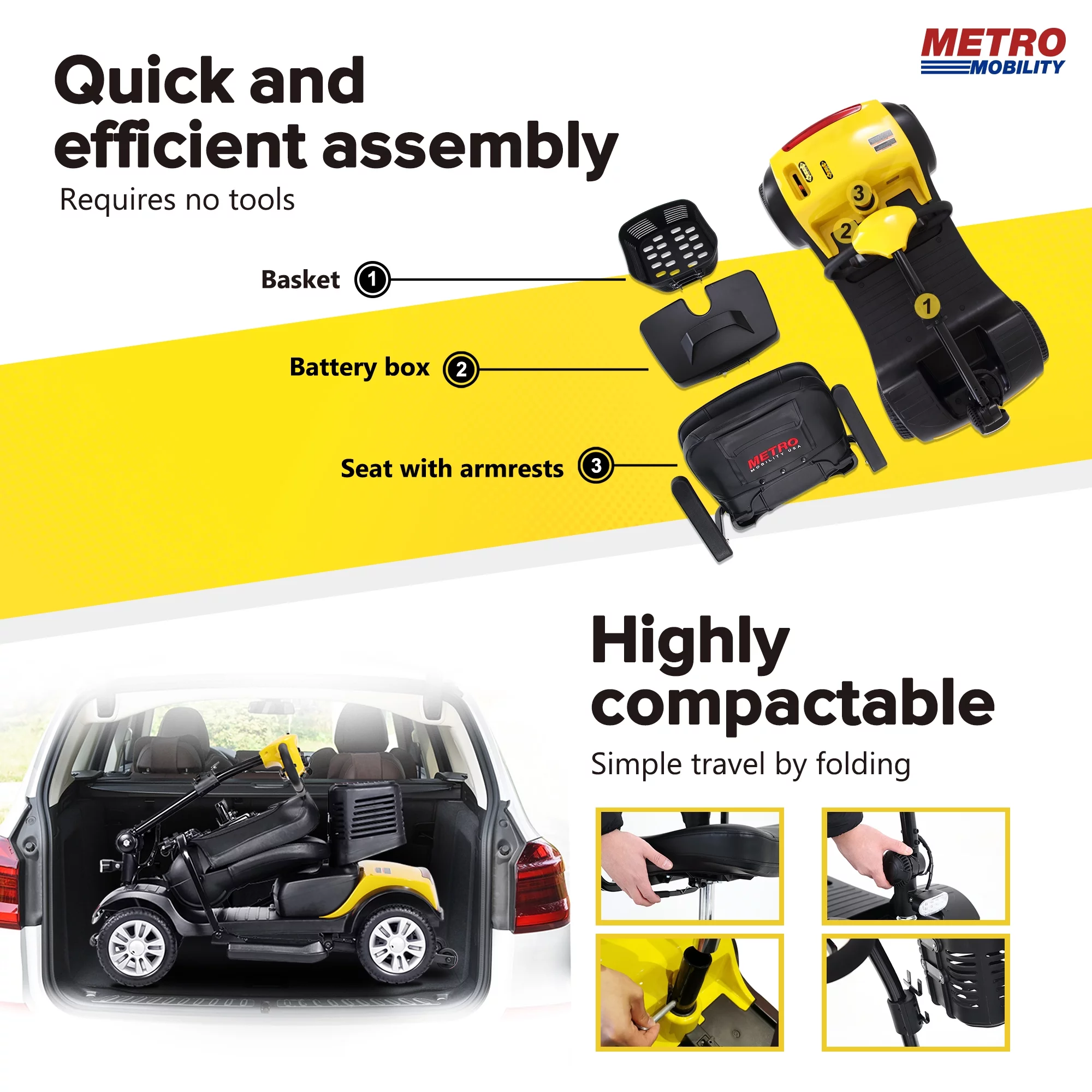 Compact Mobility Scooters for Senior, SEGMART Heavy Duty Electric Scooters with 300W Motor, Motorized Scooter with Detachable Basket, Outdoor Scooter With Anti-Tip wheel, Red, SS130