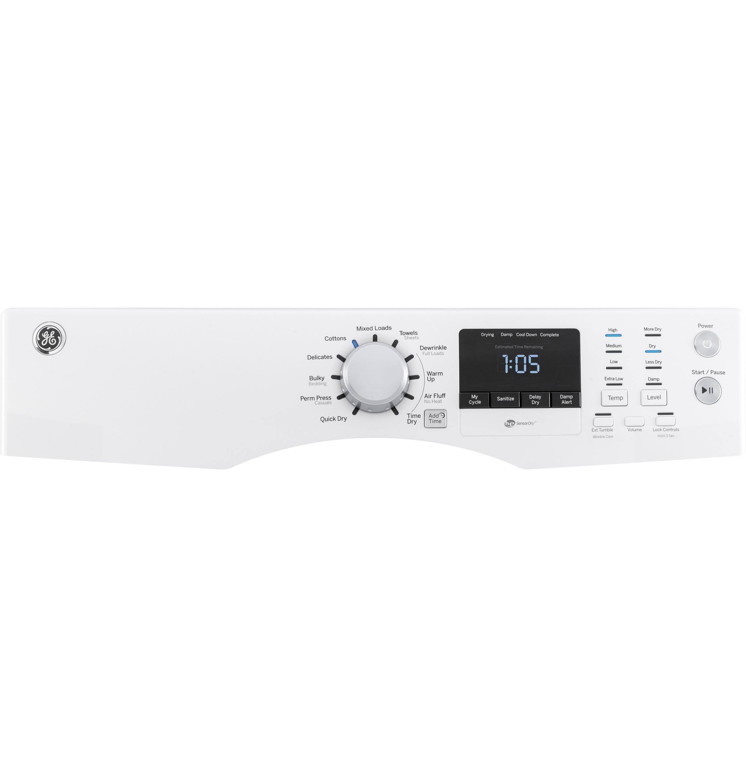 GE GFDN160EJWW 7.5 Cu. ft. White Electric Dryer
