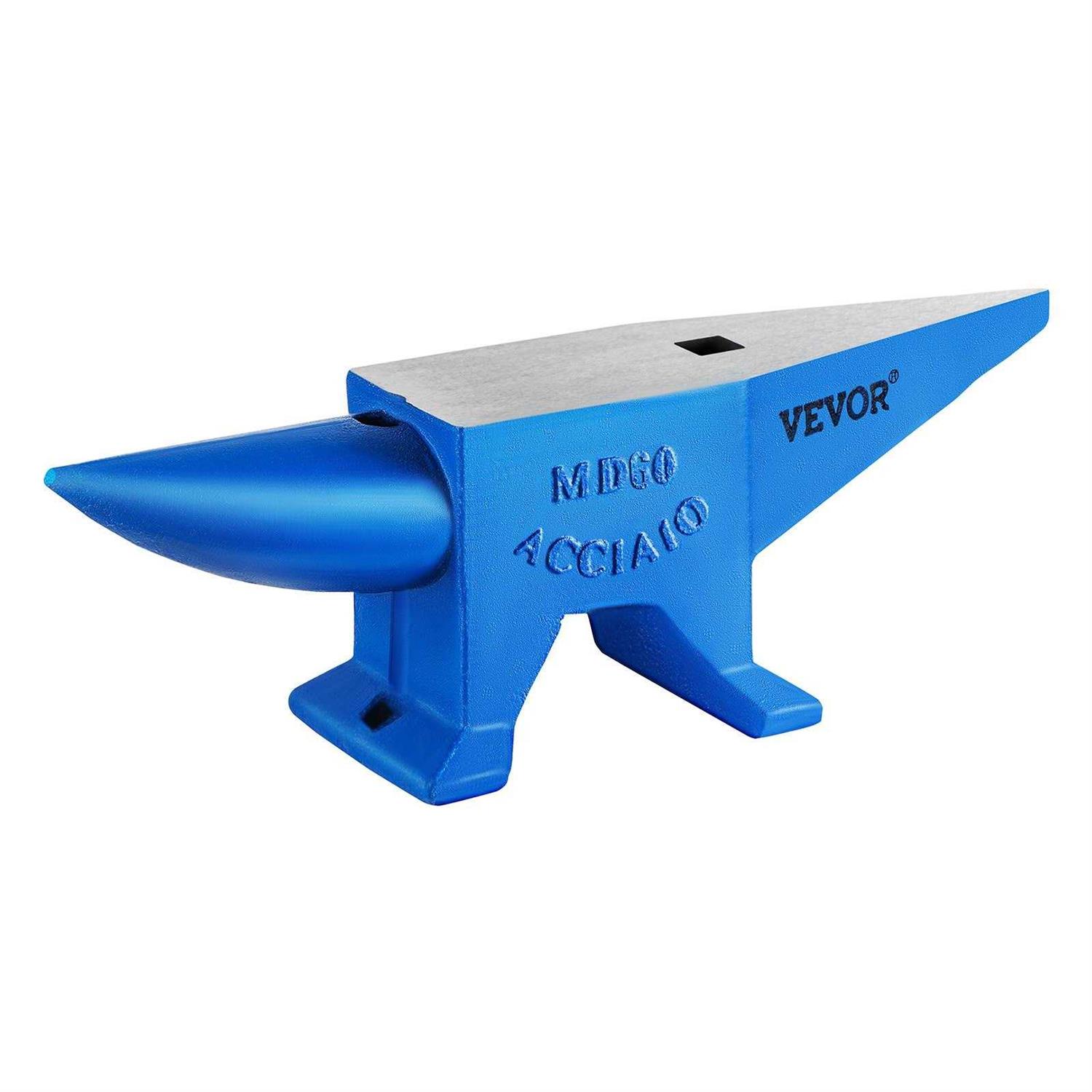 VEVOR 132lb Blacksmith Anvil Steel Anvil 60kg Solid Heat Treated Round Horn Metal Work - Shop Hardware Tools Online Store