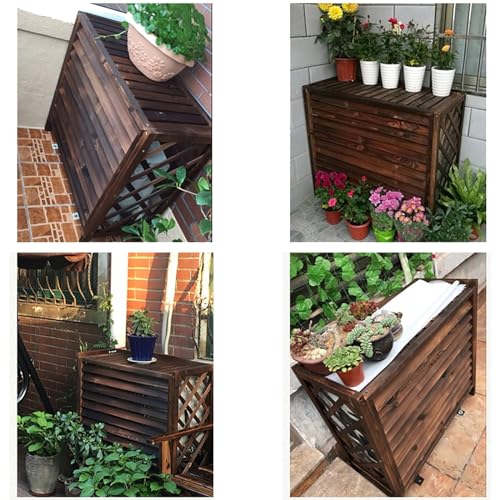 Outdoor Wooden Air Conditioner Cover, Flower Stand Privacy Fence Screen Privacy Screen Decorative Fence Panel, Ac Fence for Outside Unit, Trash Can Enclosure