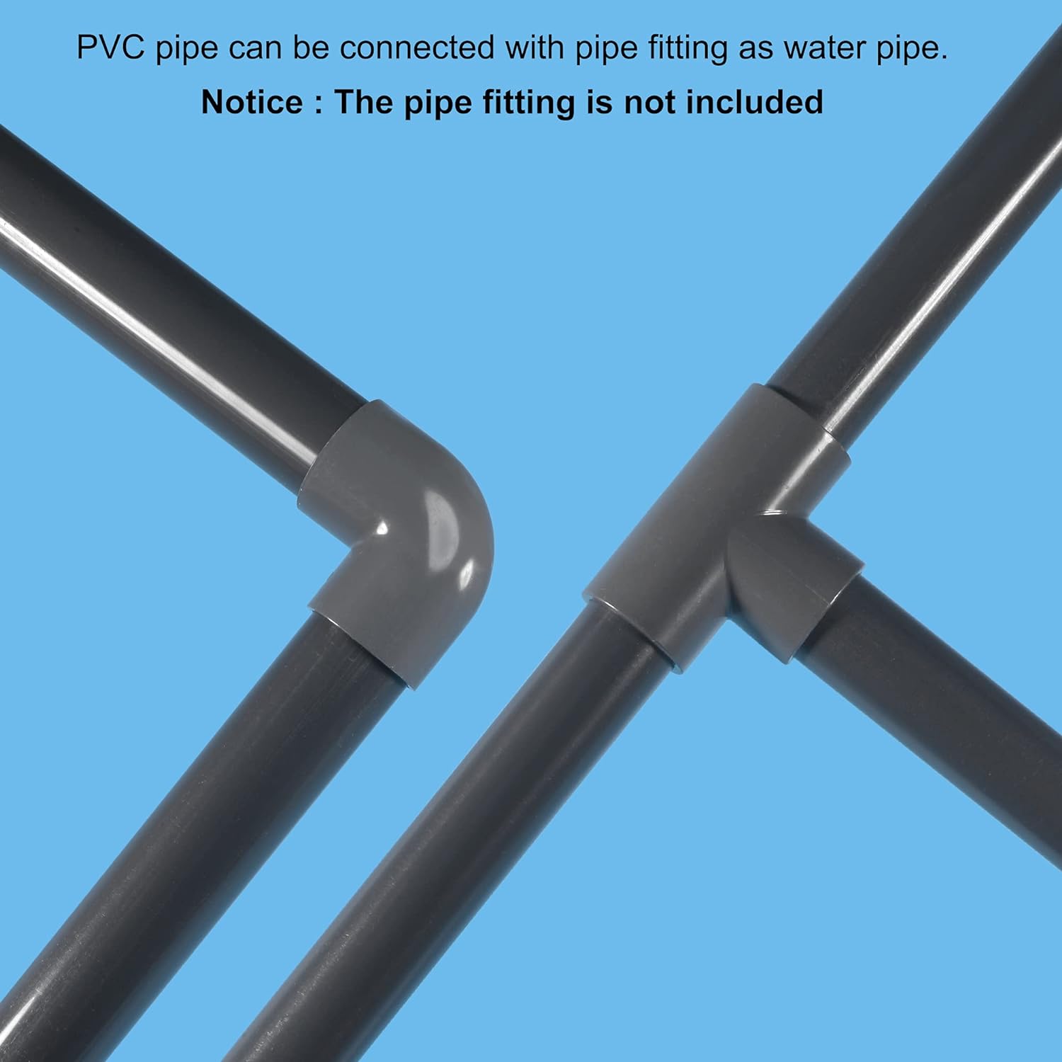MECCANIXITY PVC Rigid Round Pipe 81.4mm ID 90mm OD 330mm Light Grey High Impact for Water Pipe,Crafts,Cable Sleeve