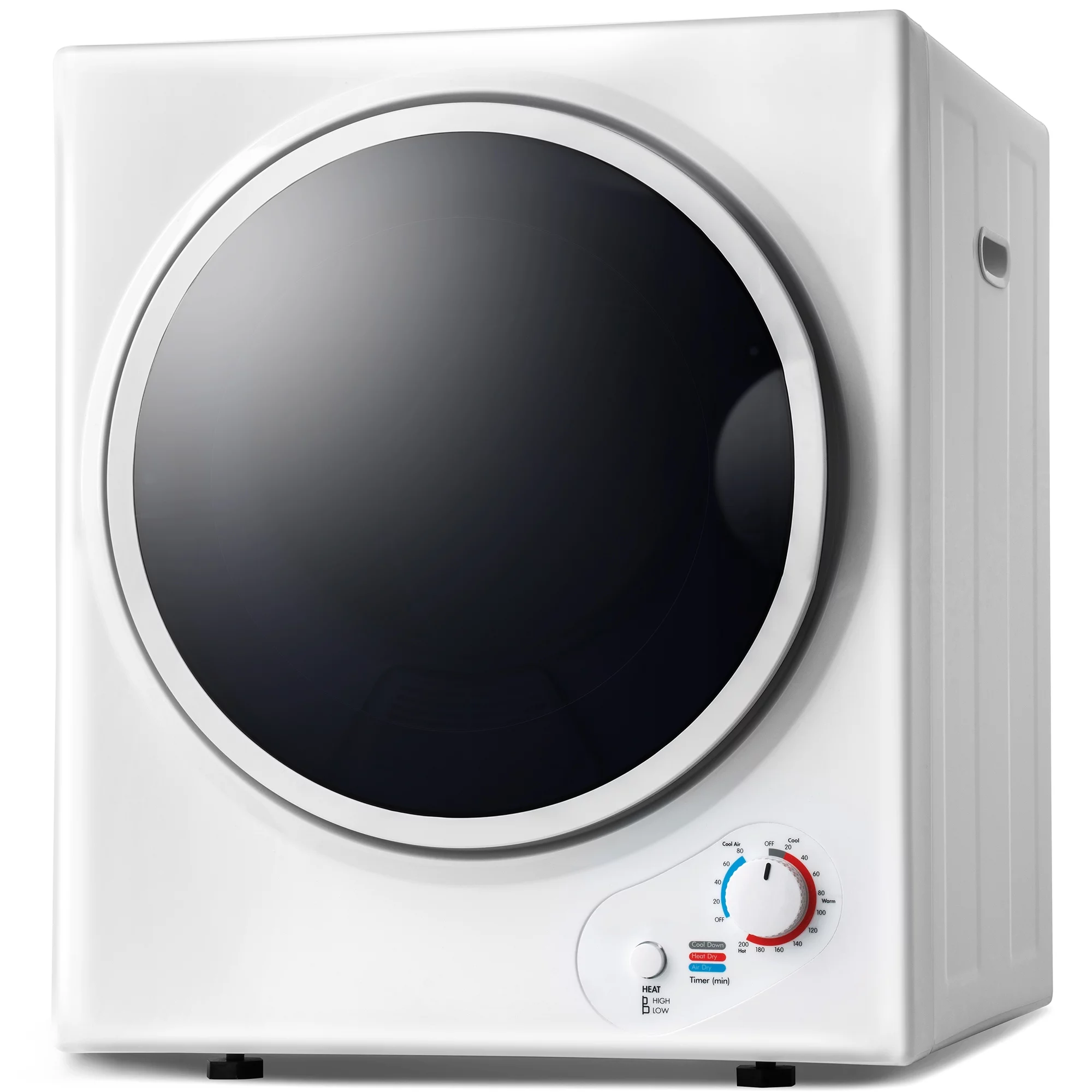 iRerts Compact Laundry Dryer, 850W Portable Clothes Dryer with 5 Drying Modes, Stainless Steel Tub and Wall Mount Kit, Front Load Electric Clothes Dryer Machine for Apartments, Dormitory, RVs, White