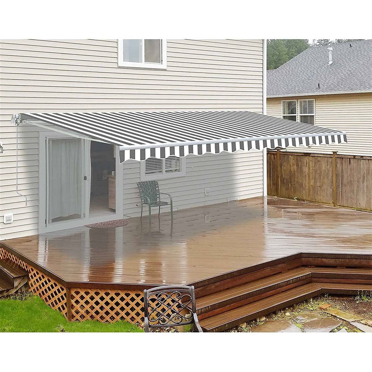 Aleko 16 ft. W x 10 ft. D Retractable Motorized Patio Awning, White