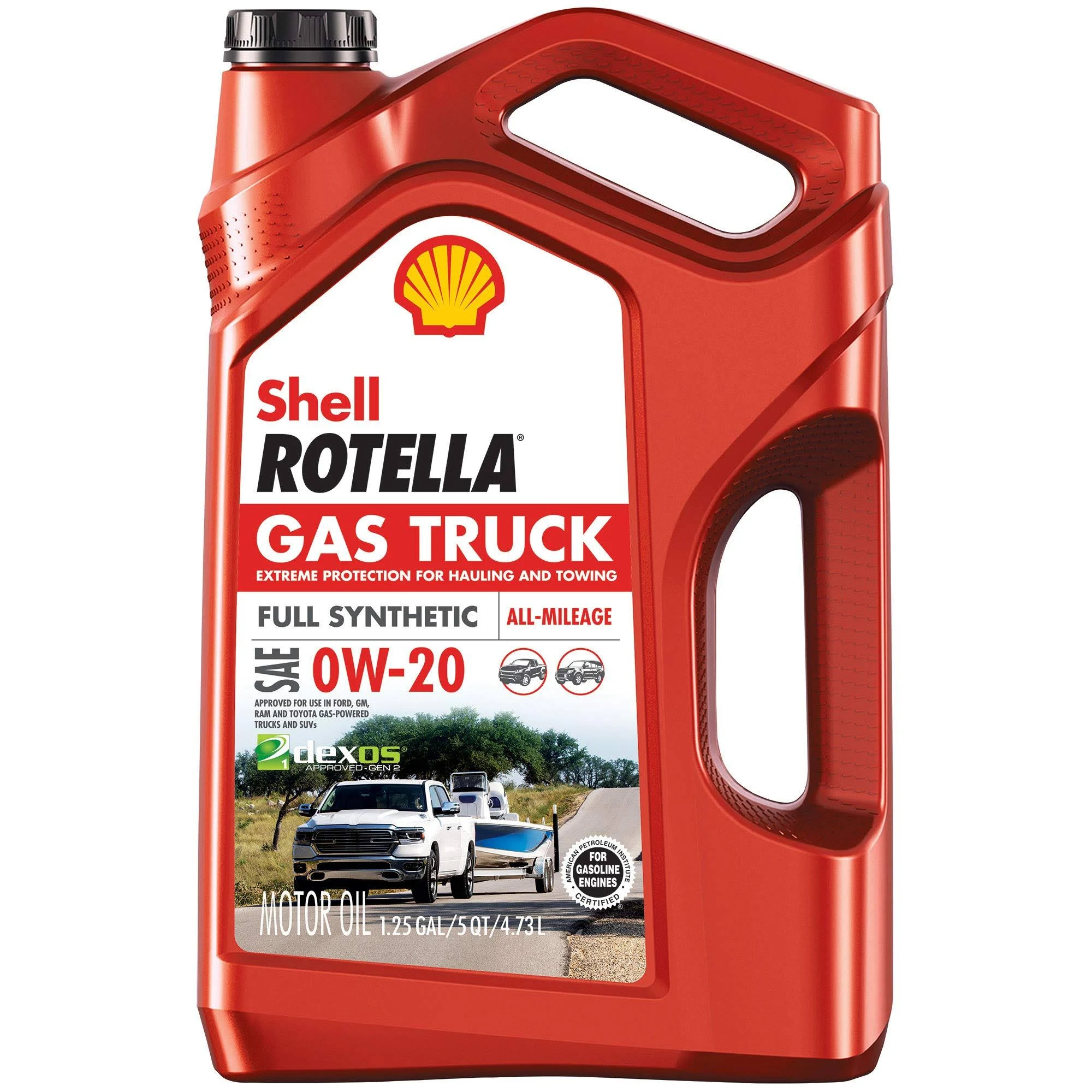 Shell Rotella GAS Truck Full Synthetic 0W-20 Motor Oil for Pickups and SUVs (5-Quart, Case of 3)