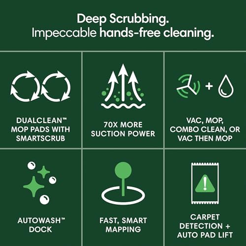 iRobot Roomba Plus 405 (G181) Combo Robot Vacuum & Mop with AutoWash Dock - Amazon Exclusive, Dual Spinning Mop Pads, Self-Empties for 75 Days, Intense Suction, Pad Washing & Drying, Pad-Lift, LiDAR