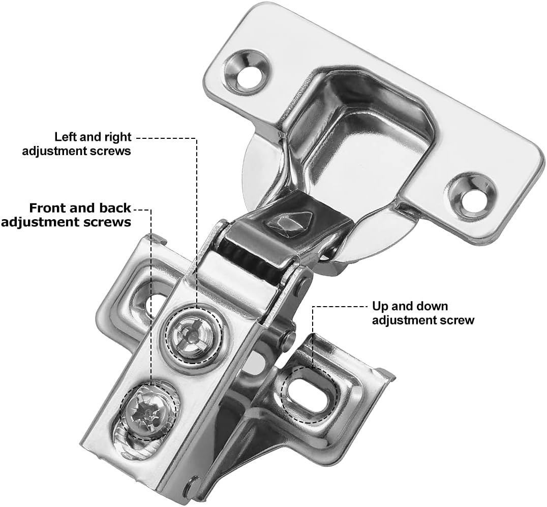 Gezhesiwei 30Pack Soft Close Hinges Full Overlay Cabinet Door Hinges for Face Frame Style Cabinet,110 Degree Kitchen Steel Hinges with Screws