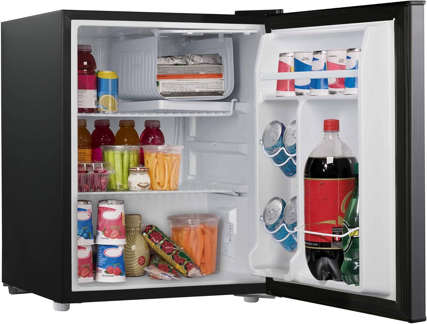 Galanz 2.7 cu ft Stainless Steel Look Single Door Compact Refrigerator