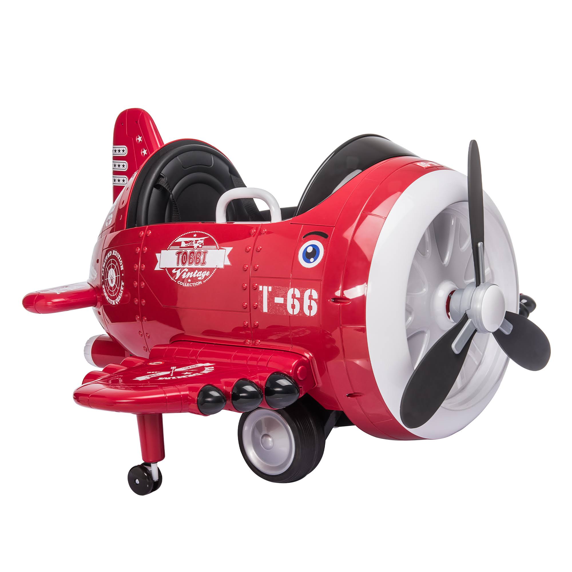 Children’s Electric Ride on Toy Plane Car Tobbi Color: Red
