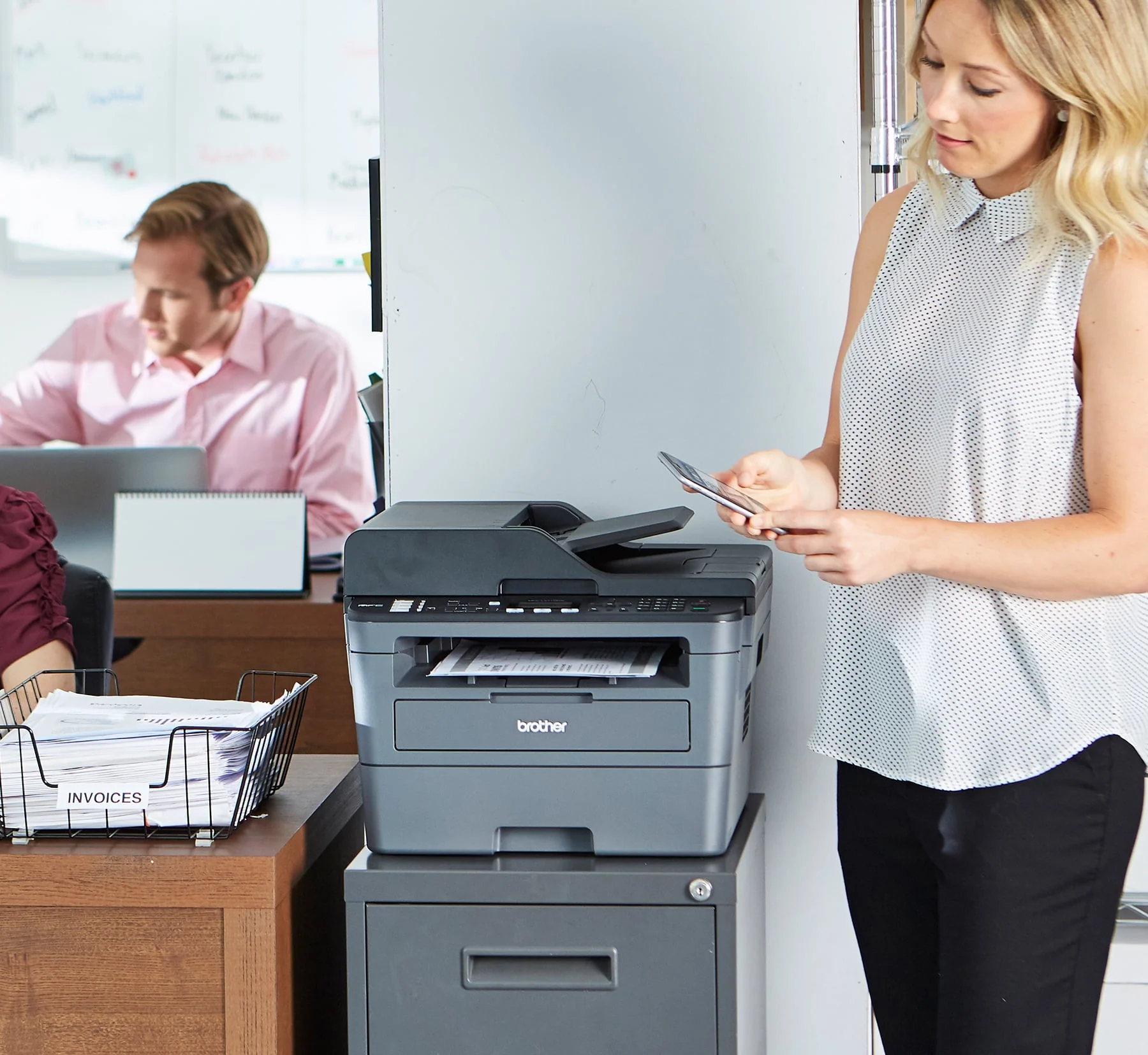Brother MFC-L2690DW Monochrome Laser All-in-One Printer, Duplex Printing, Wireless Connectivity