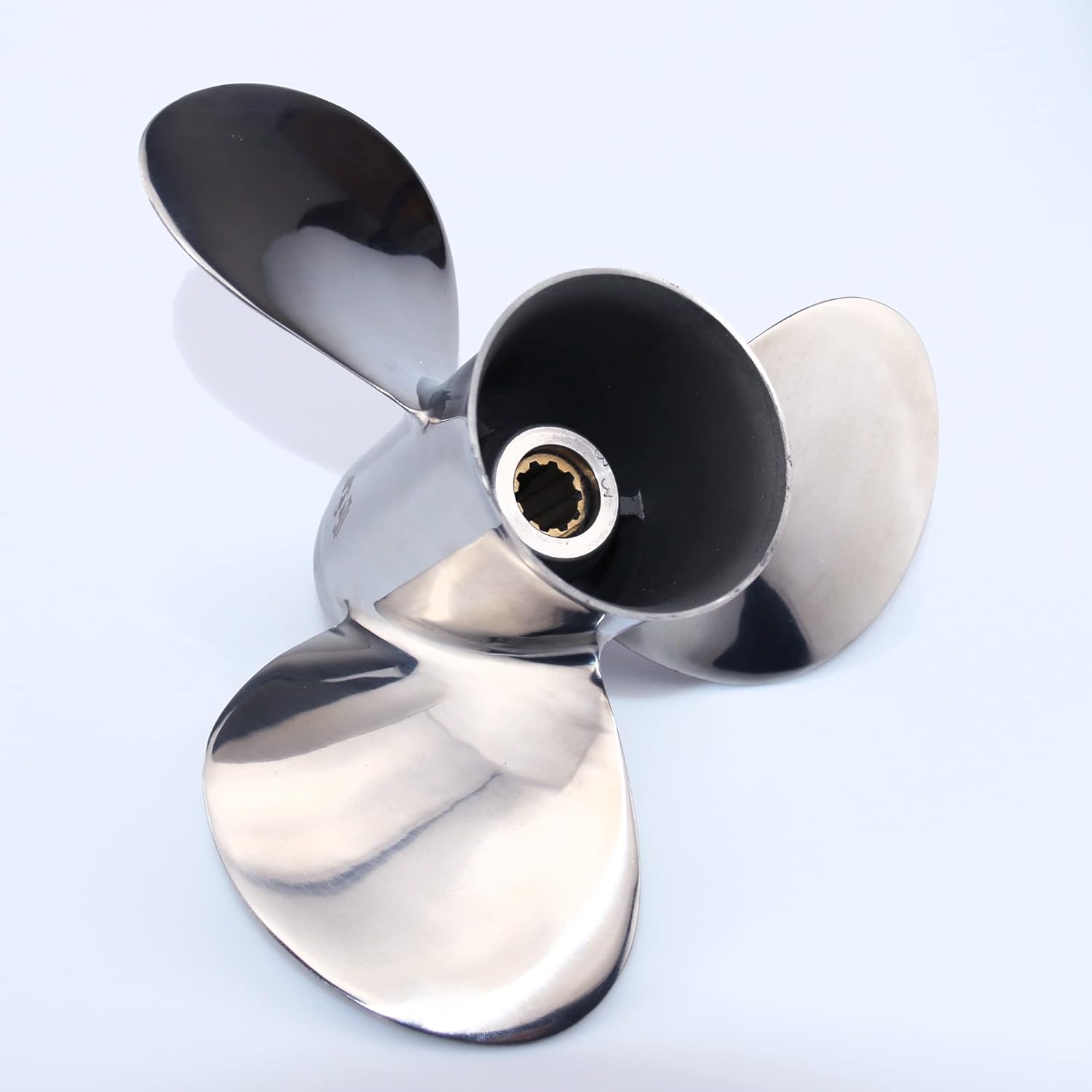 CAPTAIN Outboard Stainless Steel Propeller fit Yamaha 25-30HP, 10 Spline Tooth Board Prop, OEM RH Propellers for 20 25 F25 30 HP (9 7/8x10 1/2)