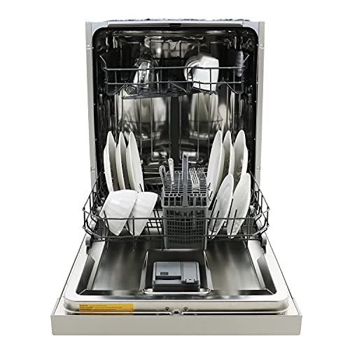 Avanti Dishwasher 18-Inch Built In with 3 Wash Options and 6 Automatic Cycles, Stainless Steel Construction with Electronic Control LED Display, Low Noise Rating