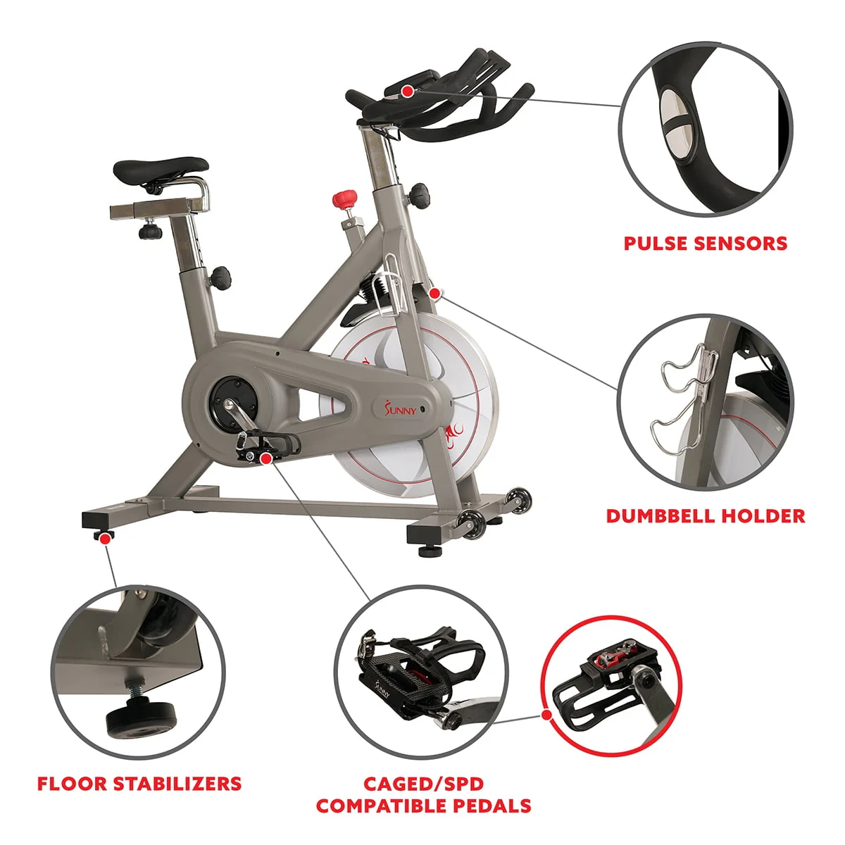 Sunny Health & Fitness Synergy Magnetic Indoor Cycling Bike - SF-B1879