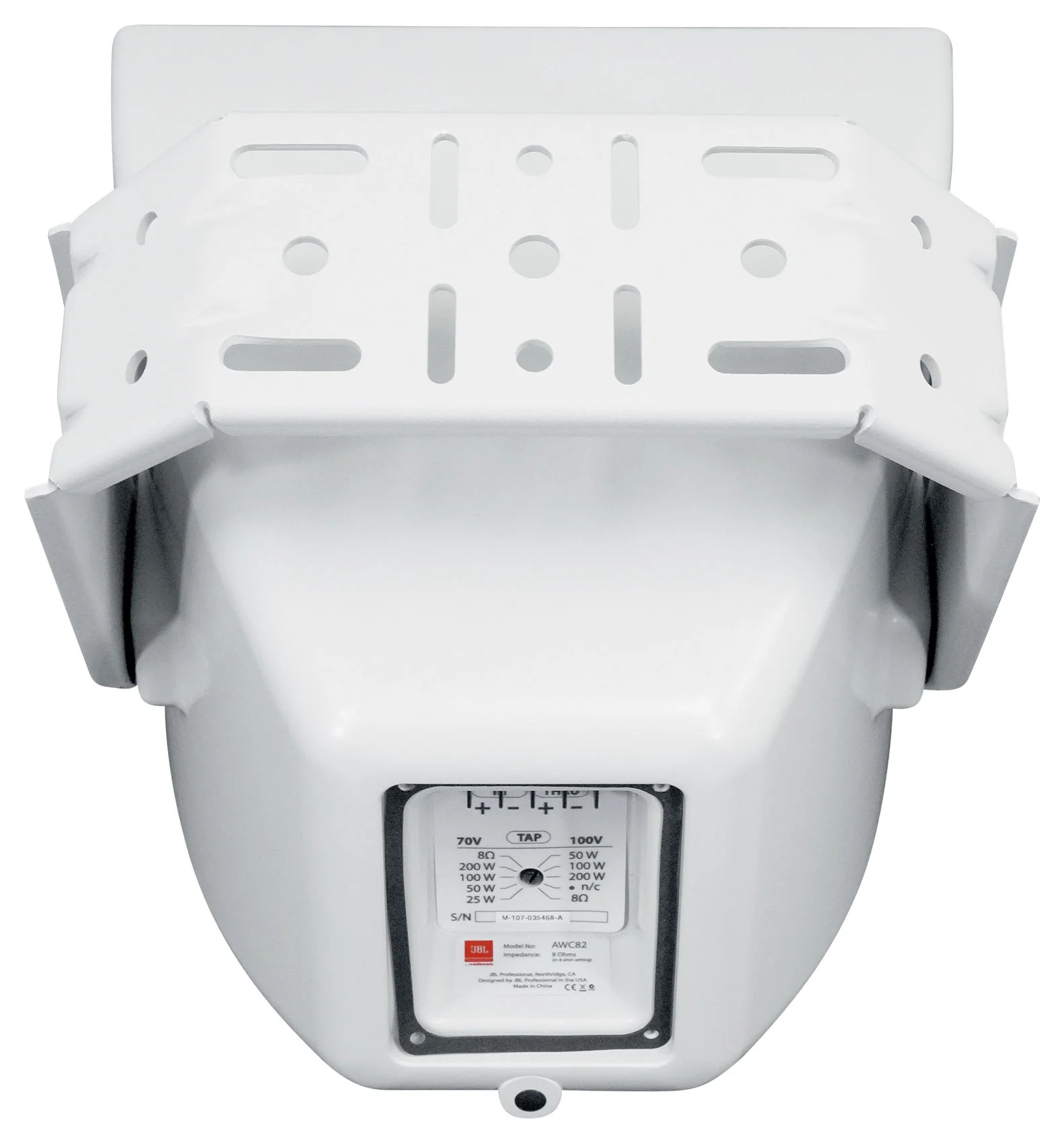(2) JBL AWC82 8" White Indoor/Outdoor 70V Surface Mount Commercial Speakers