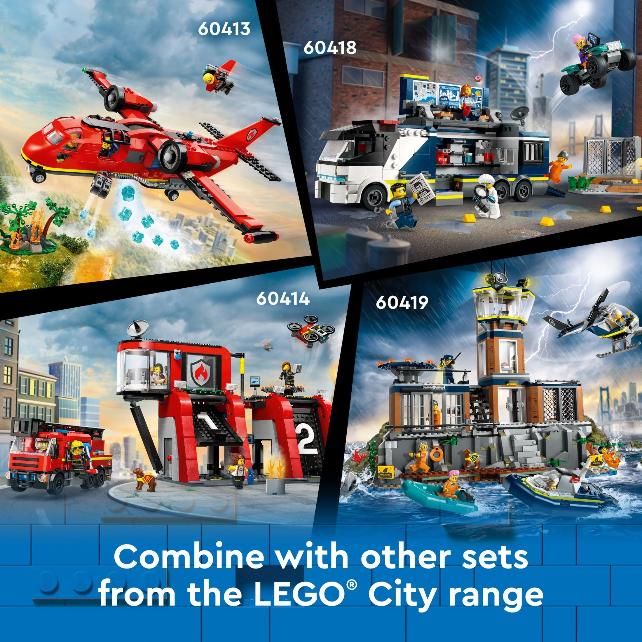 LEGO City Police Mobile Crime Lab Truck Toy, Pretend Play Police Toy, Includes Quad Bike, 2 Officers, 1 Scientist and 2 Crook Minifigures, Police Truck Toy for Kids Ages 7 Plus, 60418