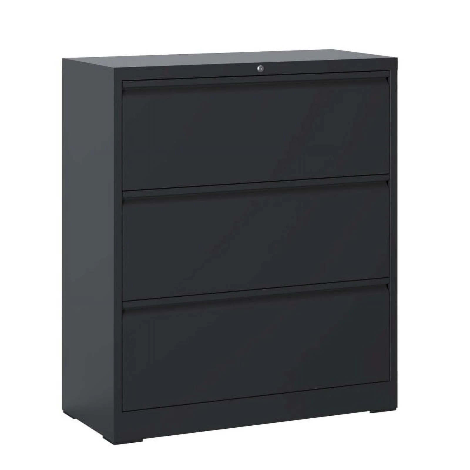 Lateral File Cabinet 3 Drawer, Black Filing Cabinet with Lock, Lockable File Cabinet for Home Office, Locking Metal File Cabinet for Legal/Letter/A4/F4 Size - Curated Treasures Market