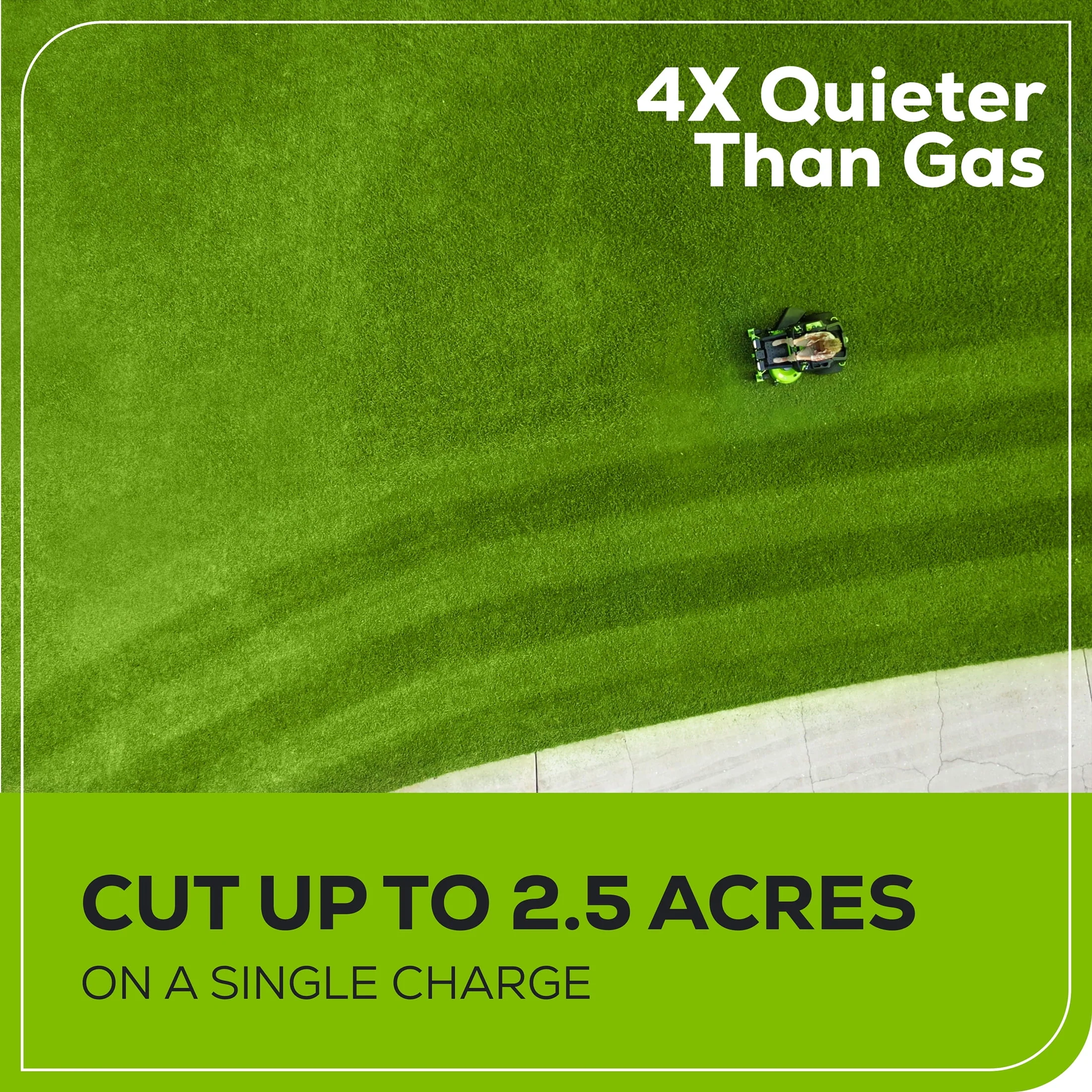 Greenworks 60V 42” Cordless Battery Crossover-Z Zero Turn Riding Lawn Mower with Six (6) 8Ah Batteries & Three (3) Dual Port Turbo Chargers 7409302