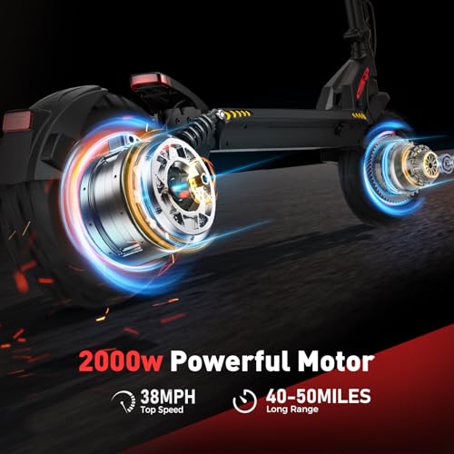 iScooter Electric Scooter Adults, 28/38 MPH Top Speed & 40/50 Miles Long Range Escooter, 10/11" Offroad Pneumatic Tire Scooters for Adults with Cruise Control, Dual Suspensions, Foldable E-Scooter