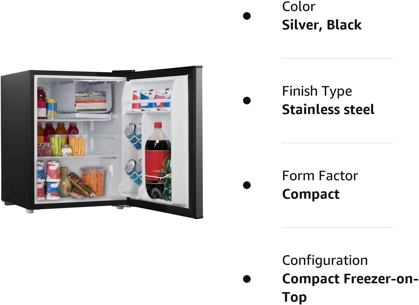 Galanz 2.7 cu ft Stainless Steel Look Single Door Compact Refrigerator