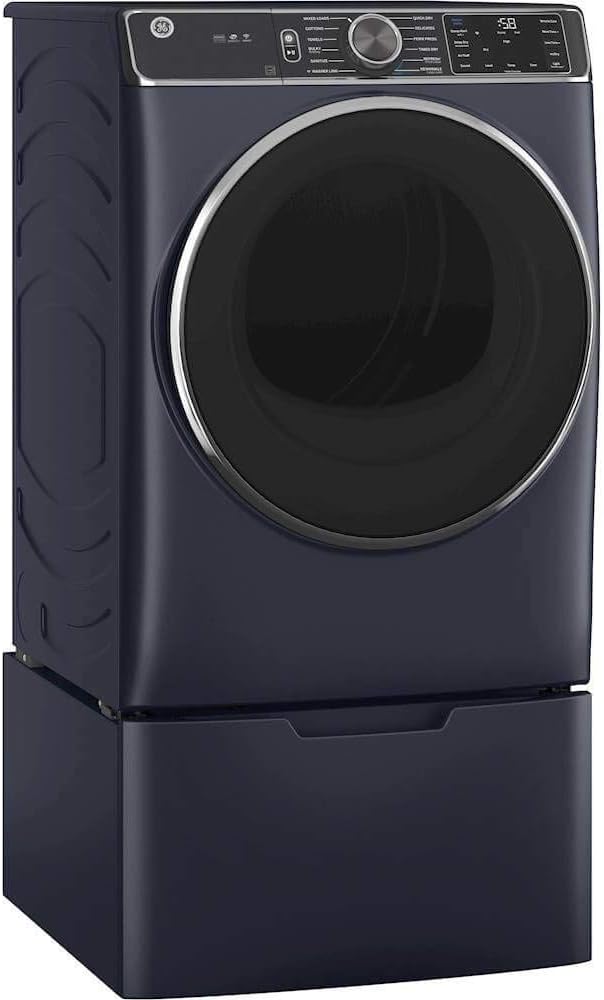 GE GFD85GSPNRS 28" Front Load Gas Dryer with 7.8 cu. ft. Capacity Stainless Steel Drum Built-in WiFi Sanitize Cycle and Damp Alert in Royal Sapphire