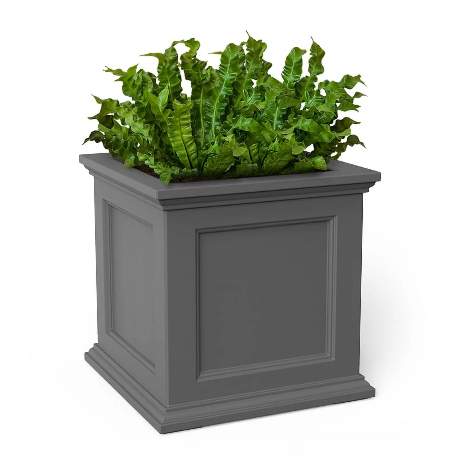 Mayne Fairfield 20x20" Square Traditional Plastic Planter in Graphite Gray - Curated Treasures Market