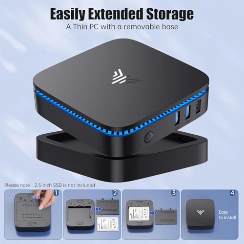 KAMRUI Mini PC, AK1 Plus, 12th Gen N95 Processor (Up to 3.4GHz), Mini Desktop Computers 16GB DDR4 1TB SSD Support 4K UHD, LAN, WiFi/BT 4.2, Micro Tower for Business, Office, Home Server
