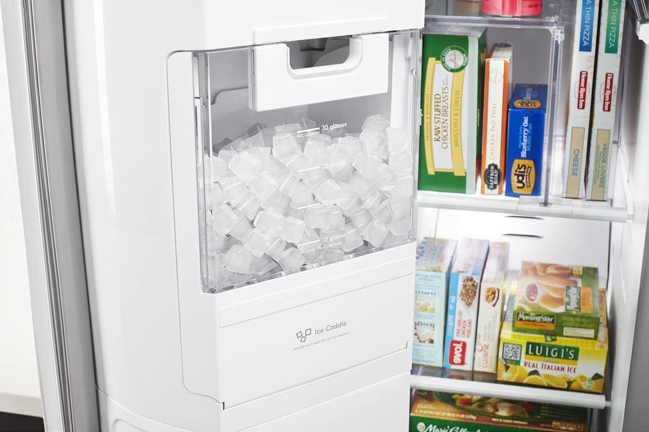 Kenmore 36 Side-by-Side Refrigerator with Ice System and 25 Cubic Ft. Total Capacity, White