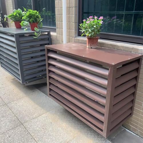 KAXLDHH Outdoor Air Conditioning Cover Aluminum, Privacy Screen Fence Panels, Trash Can Enclosure Flower Stand Ac Fence for Outside Unit, Condenser Protective Cover Pool Equipment Enclosure