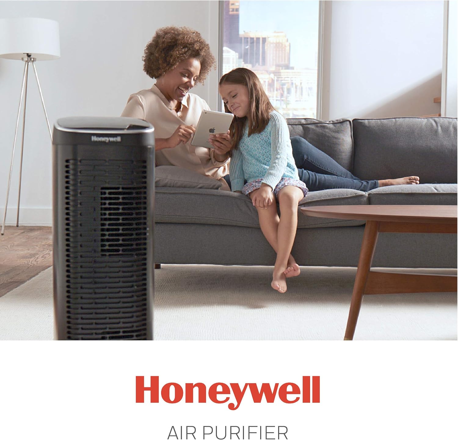Honeywell HFD360 Air Genius 6 Air Purifier with Bluetooth, Permanent, Washable Filter, Large Rooms (260 sq. ft.), Black