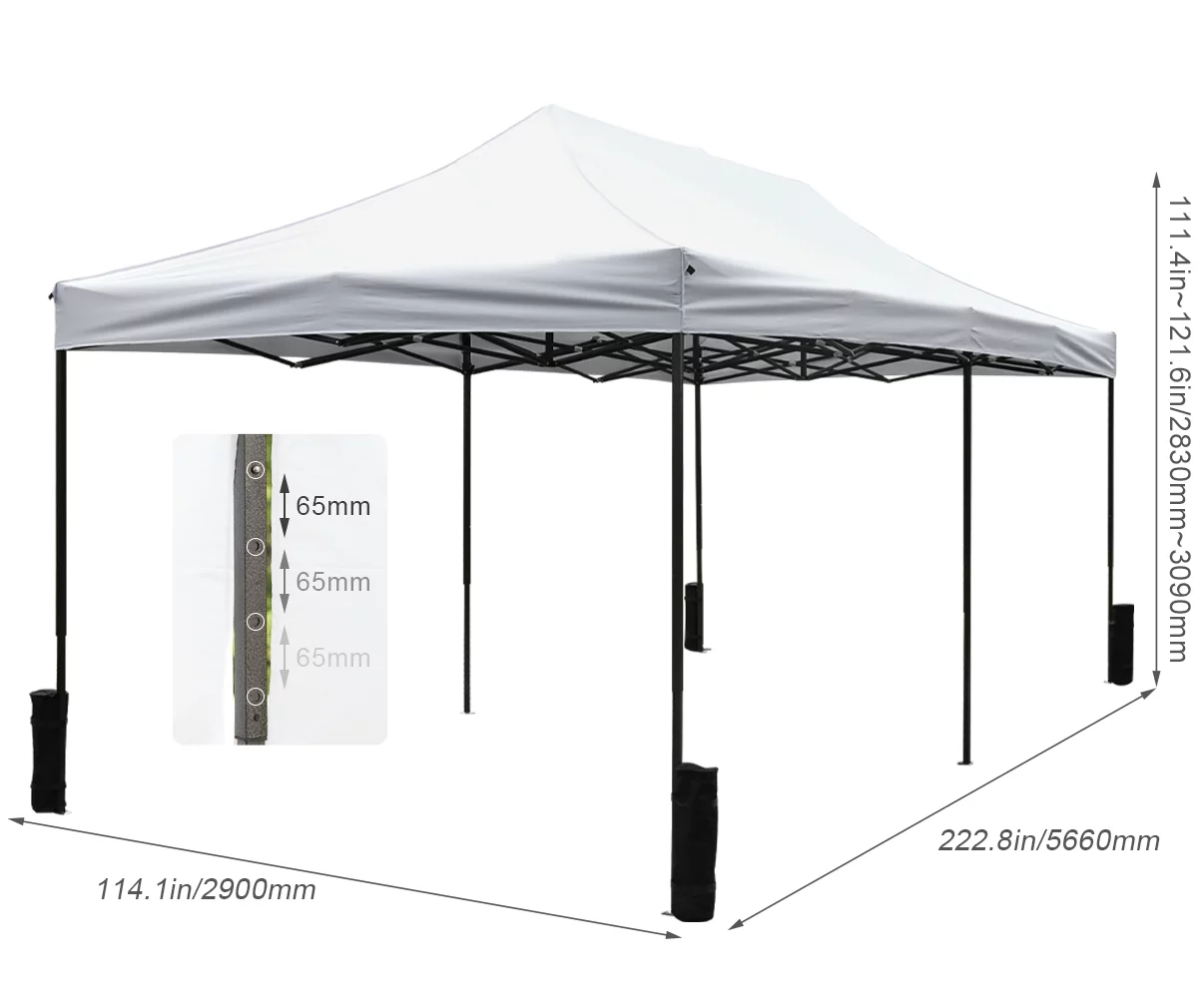 Pop Up Canopy 10x20 pop up canopy tent Folding Protable Ez up Canopy party Tent Sun Shade Wedding Instant Better Air Circulation Outdoor Gazebo with Backpack Bag