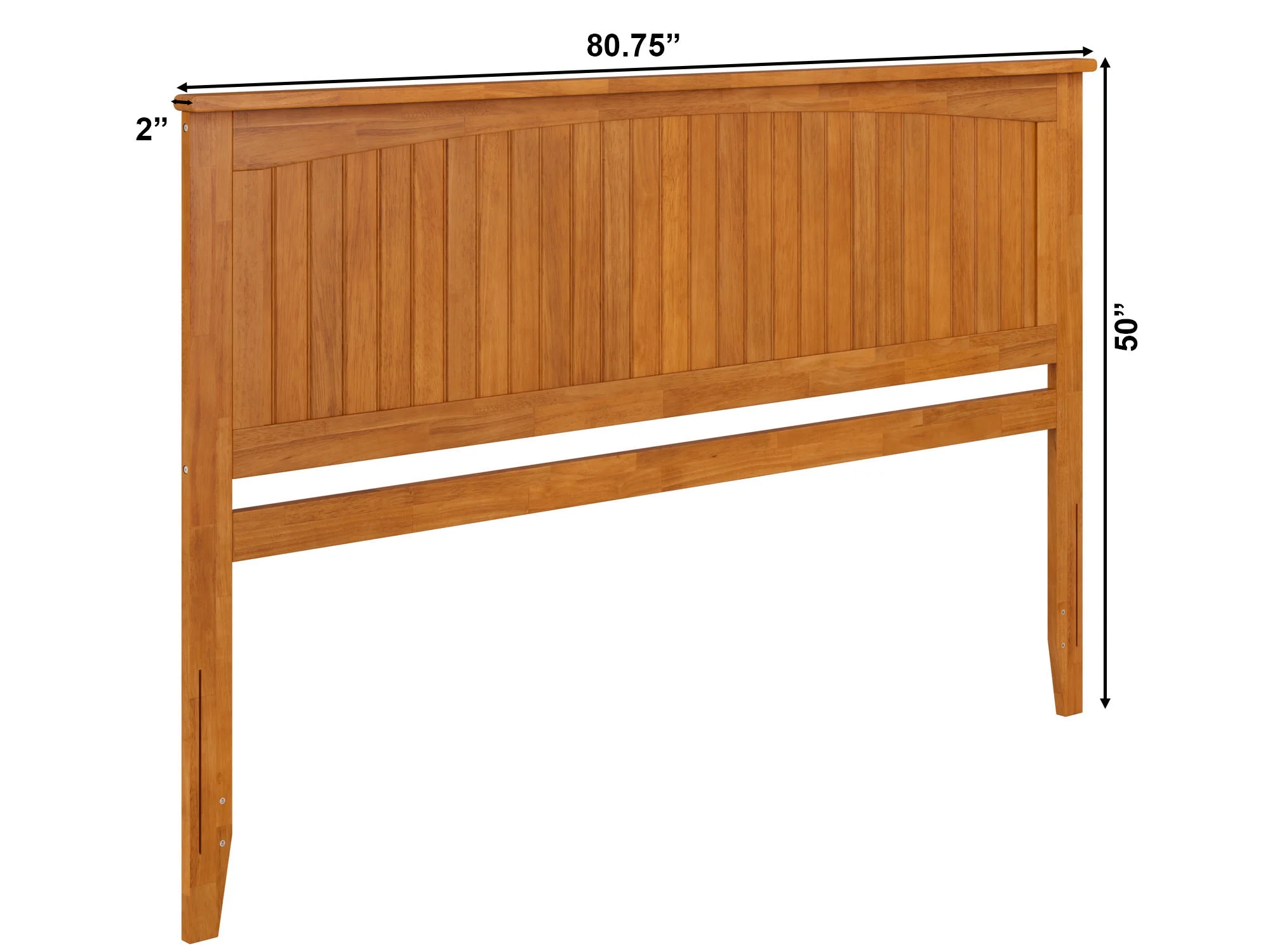 AFI Nantucket King Solid Wood Panel Headboard with Attachable Charger, Light Toffee