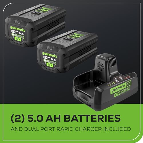 Greenworks 80V Backpack Blower, 2.5Ah Battery