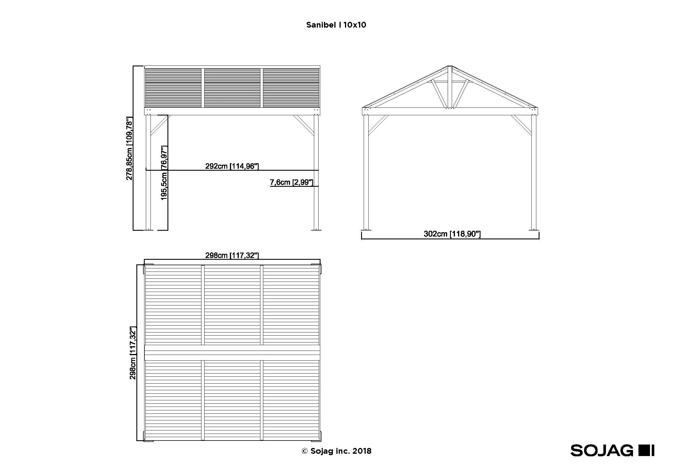 Sojag Sanibel I Gazebo, 10 x 10 ft, Gazebos for Patios and Entertaining