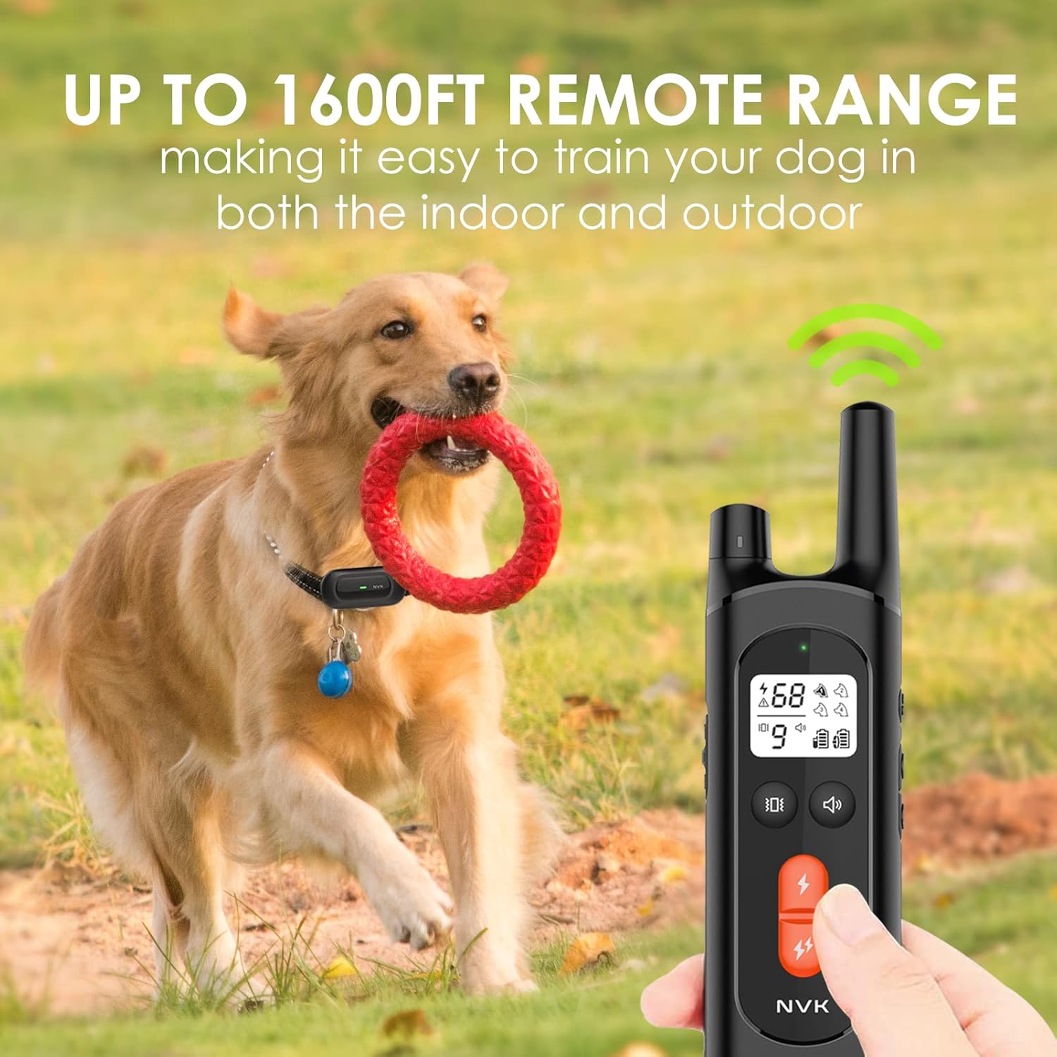 NVK Shock Collars for Dogs with Remote - Rechargeable Dog Training Collar for Large Medium Small Dogs with 3 Modes, Beep, Vibration and Shock, Waterproof, 1600Ft Remote Range,Adjustable Shock Levels Pack of 2