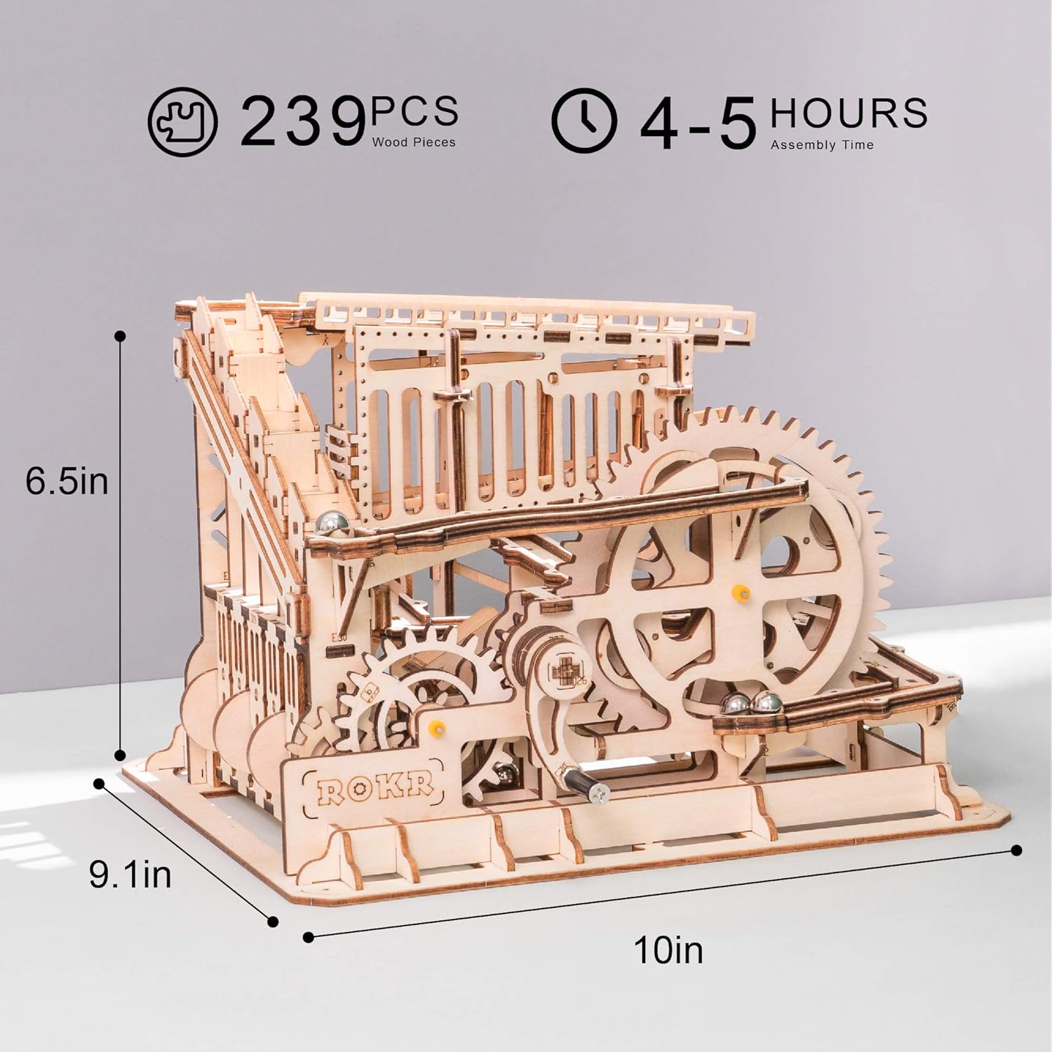 ROKR 3D Wooden Puzzle Marble Run Model Building Kits Mechanical Puzzle Toy Gifts for Adults & Teens Marble Squad Pack of 2