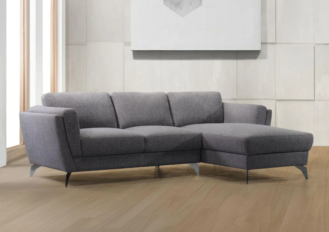 Contemporary Gray Fabric Sectional Sofa by Acme Beckett 57155-2pcs