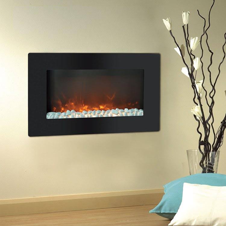 Cambridge Callisto 30 in. Wall-Mount Electric Fireplace with Crystal Rock Display - White