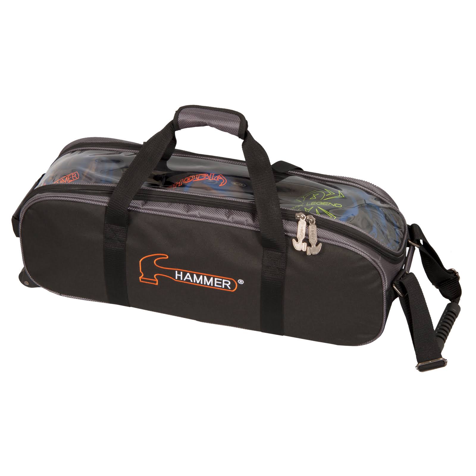 Hammer Triple Tote Roller Bowling Ball Bag Black/Carbon