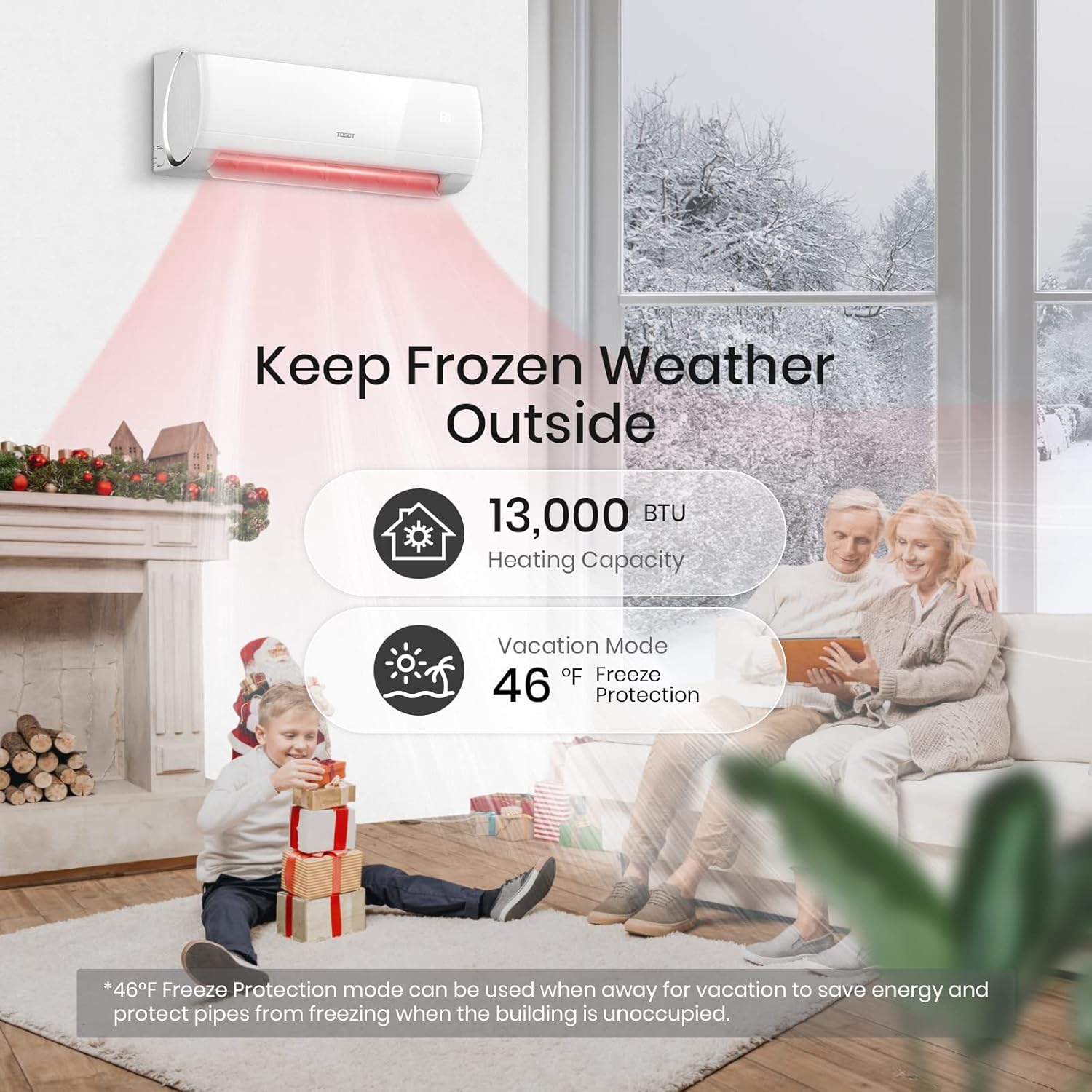 TOSOT 12,000 BTU Ductless Mini-Split Air Conditioner, Inverter Split AC System Heat Pump, Full Set with 16.5 Ft. Pre-Charged Installation Kit - 20 SEER 230V