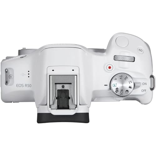 Canon EOS R50 Mirrorless Camera (White) with RF-S 18-45mm F4.5-6.3 is STM Lens 5812C012 Bundle with Deco Gear Photography Bag + 2 x Battery + 2 x 64GB Memory Cards + Accessories Kit