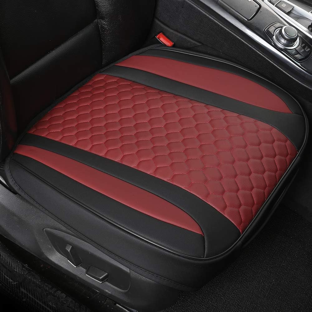 Black Panther Luxury Faux Leather Car Seat Cover Front Bottom Seat Cushion Cover, Anti-Slip and Wrap Around The Bottom, Fits 95% of Vehicles - 1 Piece,Black